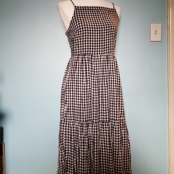 black and white square dress